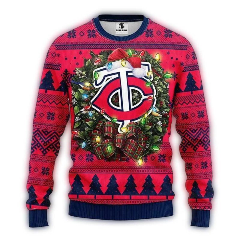 Minnesota Twins Big Logo Light Ugly Sweater 1