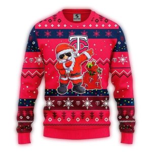 Minnesota Twins Dabbing Santa Claus Christmas Sweatshirt For Fans