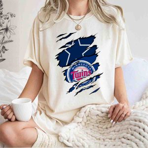 Minnesota Twins & Dallas Cowboys Logo Mashup T-Shirt For Fans