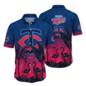 Minnesota Twins Flamingo Leafs Vintage Hawaiian Shirt