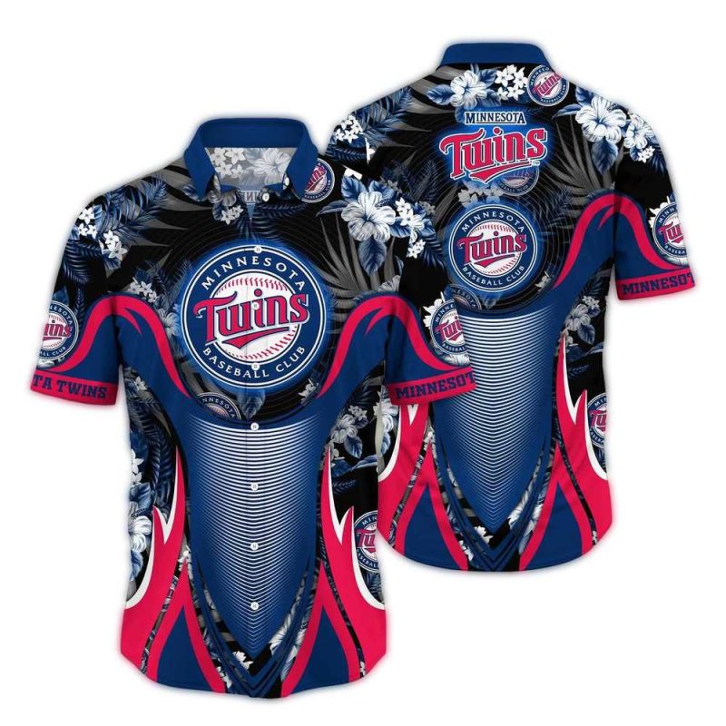 Minnesota Twins Floral Flowers Uniform Hawaiian Shirt 1