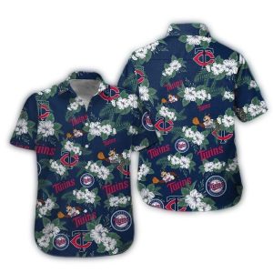Minnesota Twins Flower Pattern Hawaiian Shirt
