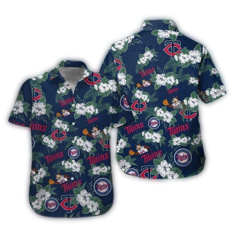 Minnesota Twins Flower Pattern Hawaiian Shirt 1
