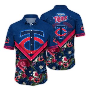 Minnesota Twins Flowers Blossom Tropical Hawaiian Shirt