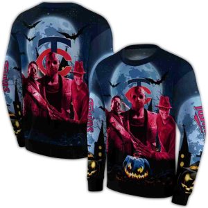 Minnesota Twins Friends Horror Halloween All-over Print Sweatshirt