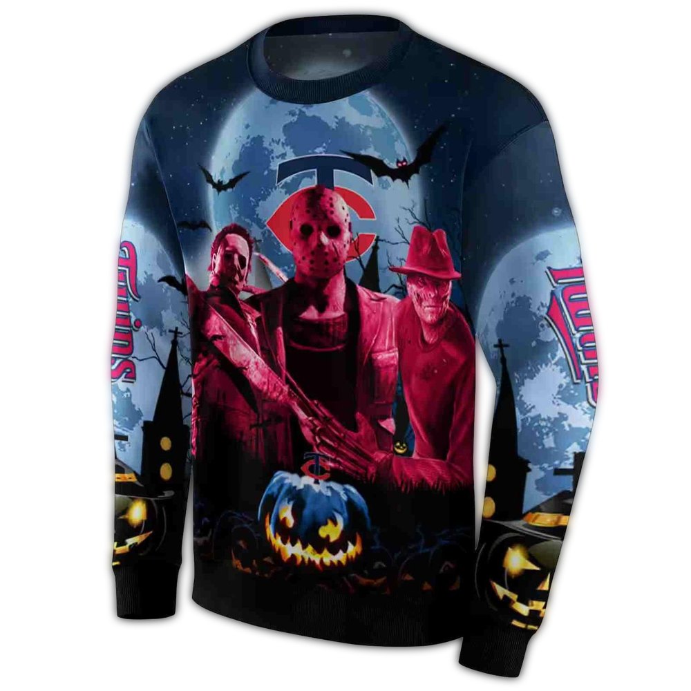 Minnesota-Twins-Friends-Horror-Halloween-AOP-Sweatshirt-2