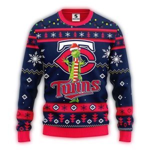 Minnesota Twins Grinch Christmas Ugly Sweater For Holiday Cheer