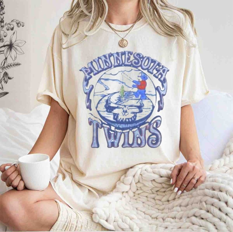Minnesota Twins Grateful Dead Fishing Skull T Shirt t shirt 1 1
