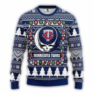 Minnesota Twins Grateful Dead Holiday Sweater For Fans