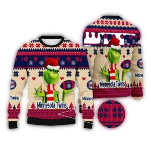 Minnesota Twins Grinch Holiday Ugly Christmas Sweatshirt