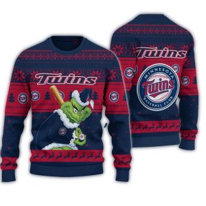 Minnesota Twins Grinch Stolen Christmas Ugly Holiday Sweatshirt