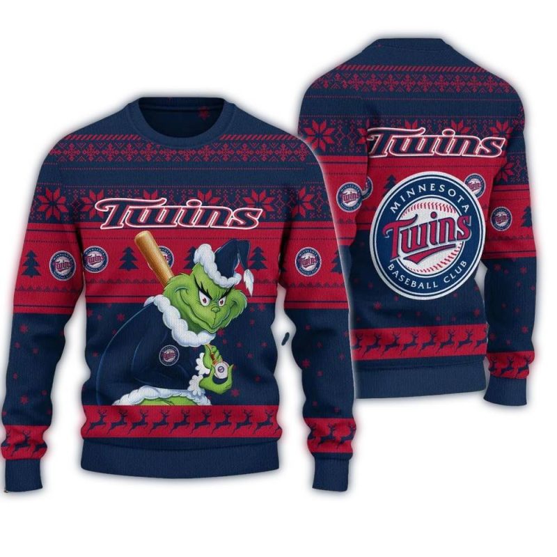 Minnesota Twins Grinch Stolen Christmas Ugly Sweater 1