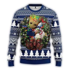 Minnesota Twins Groot Hug Holiday Sweater For Fans