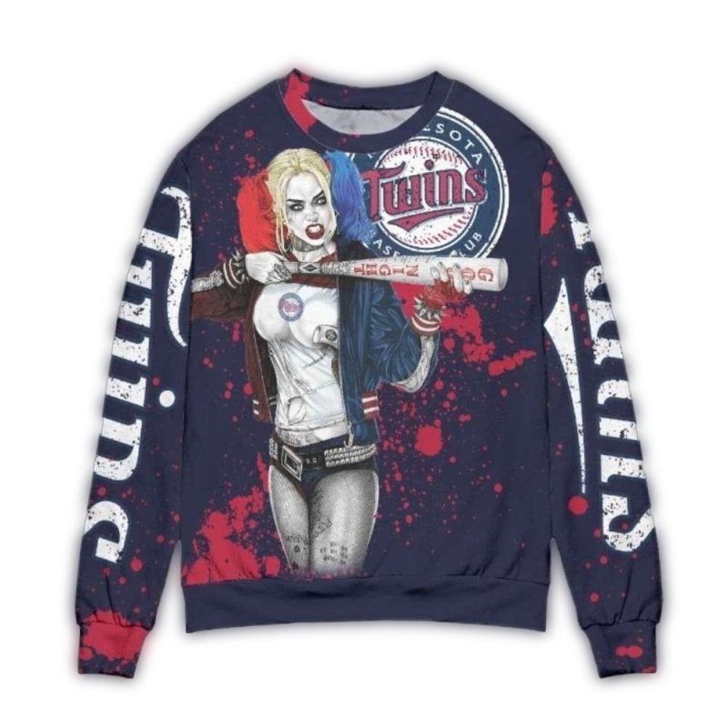 Minnesota Twins Harley Quinn Ugly Sweater 1