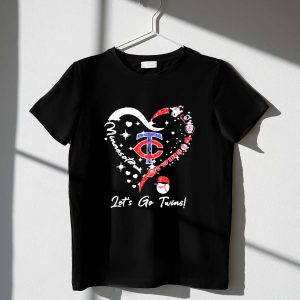 Minnesota Twins Heart Graphic T-Shirt - Let’S Go Twins Fan Apparel