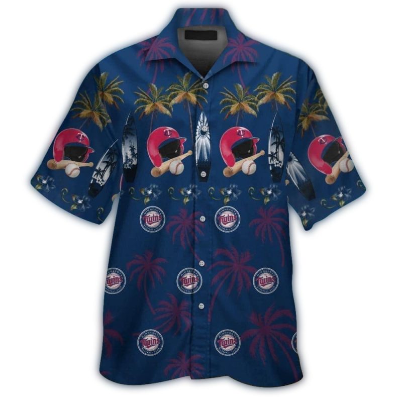 Minnesota Twins Helmet Bat and Ball Hawaiian Shirt 1