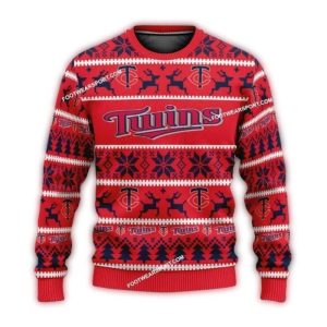 Minnesota Twins Holiday Reindeer Knit Ugly Christmas Sweater