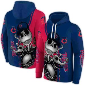Minnesota Twins Jack Skellington Halloween All-over Print Hoodie