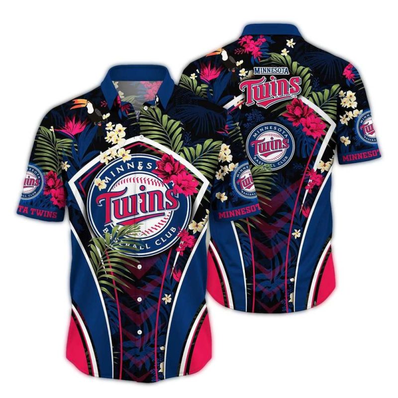 Minnesota Twins Leafs Floral Pattern Hawaiian Shirt 1