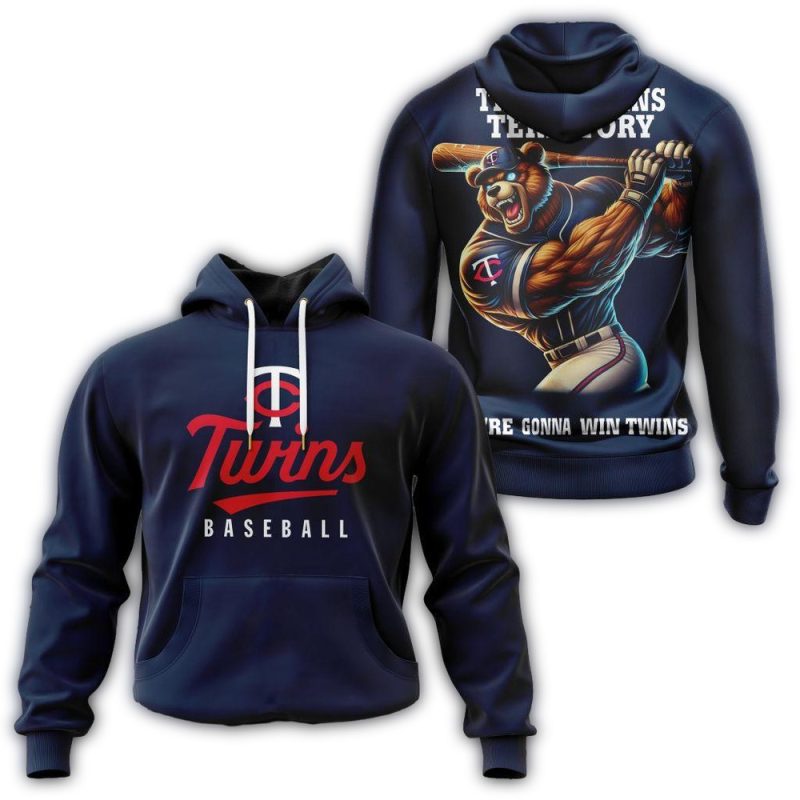 Minnesota Twins Mascot Baseball AOP Hoodie 1