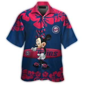 Minnesota Twins Minnie Mouse Flower Hawaiian Shirt