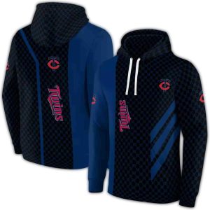 Minnesota Twins Monogram Gc Pattern All-over Print Hoodie