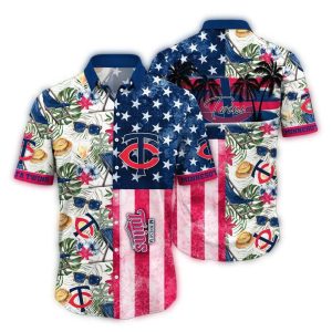 Minnesota Twins Patriotic Paradise Hawaiian Shirt