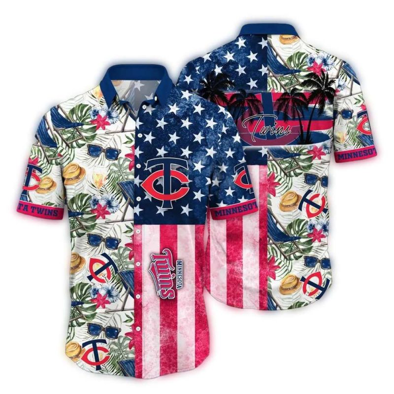 Minnesota Twins Patriotic Paradise Hawaiian Shirt 1