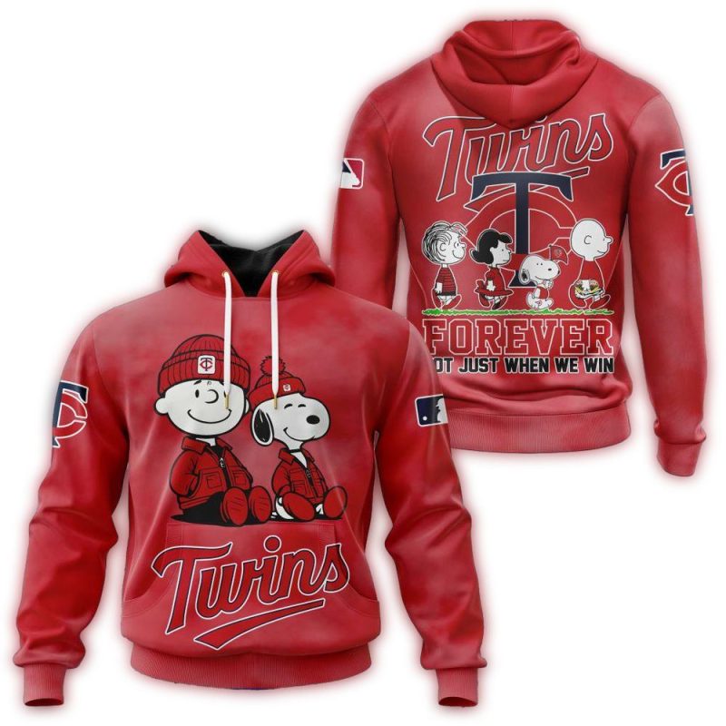 Minnesota Twins Peanuts and Snoopy AOP Hoodie 1