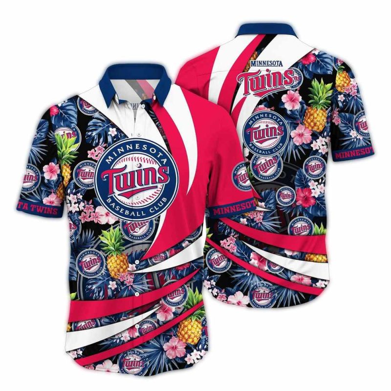 Minnesota Twins Pineapple Floral Flower Pattern Hawaiian Shirt 1