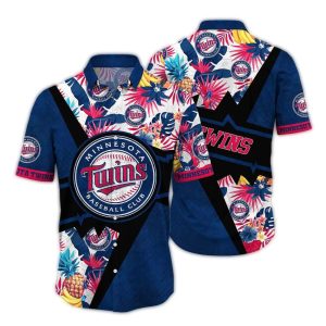 Minnesota Twins Pineapple Floral Leafs Hawaiian Shirt