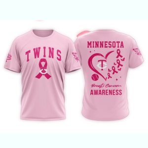 Minnesota Twins Pink Breast Cancer Awareness All-over Print T Shirt