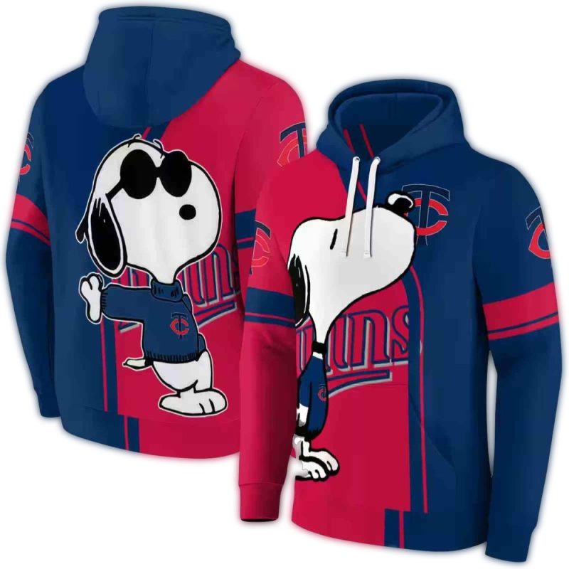 Minnesota Twins Playful Snoopy AOP Hoodie 1