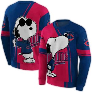 Minnesota Twins Playful Snoopy All-over Print Sweatshirt