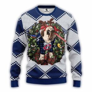 Minnesota Twins Christmas Ugly Sweater For Dog Lovers