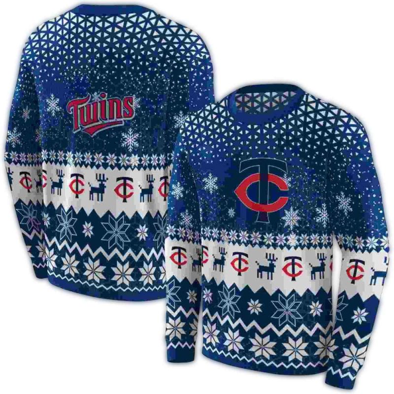 Minnesota Twins Reindeer Motif AOP Sweatshirt 1