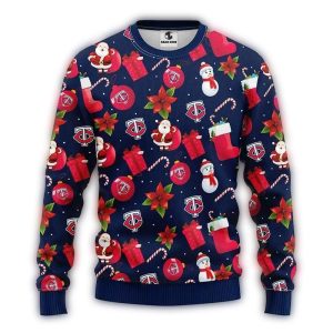 Minnesota Twins Santa Claus Snowman Ugly Christmas Sweater