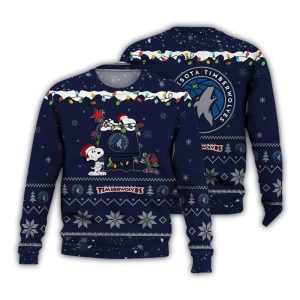 Minnesota Twins Snoopy Holiday Ugly Sweater With Woodstock Christmas Lights