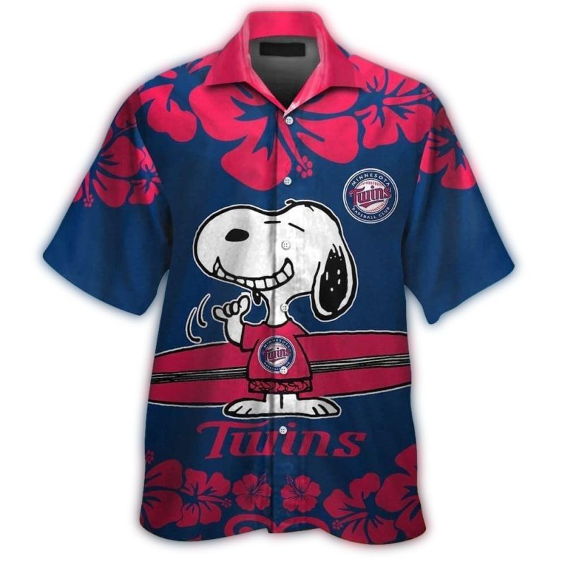 Minnesota Twins Snoopy Floral Flower Hawaiian Shirt 1