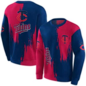 Minnesota Twins Splatter Effect All-over Print Sweatshirt