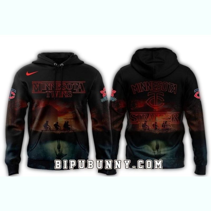 Minnesota Twins Stranger Things Night AOP Hoodie 1