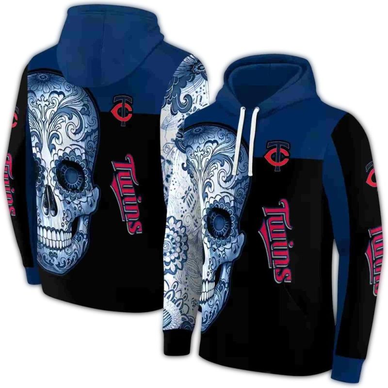 Minnesota Twins Sugar Skull AOP Hoodie 1
