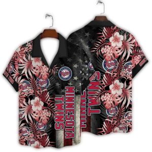 Minnesota Twins Sunset Vibes Flower Hawaiian Shirt