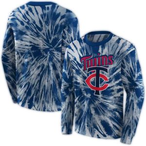 Minnesota Twins Tie Dye Pattern All-over Print Sweatshirt