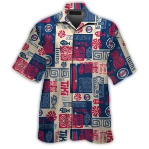 Minnesota Twins Tiki Fish Pineapple Pattern Vintage Hawaiian Shirt