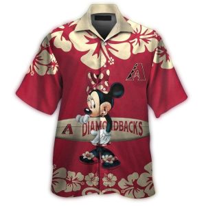Minnie Mouse Surf With Arizona Diamondbacks Hawaiian Shirt