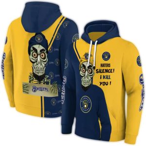 Milwaukee Brewers Achmed Skull All Over Print Hoodie