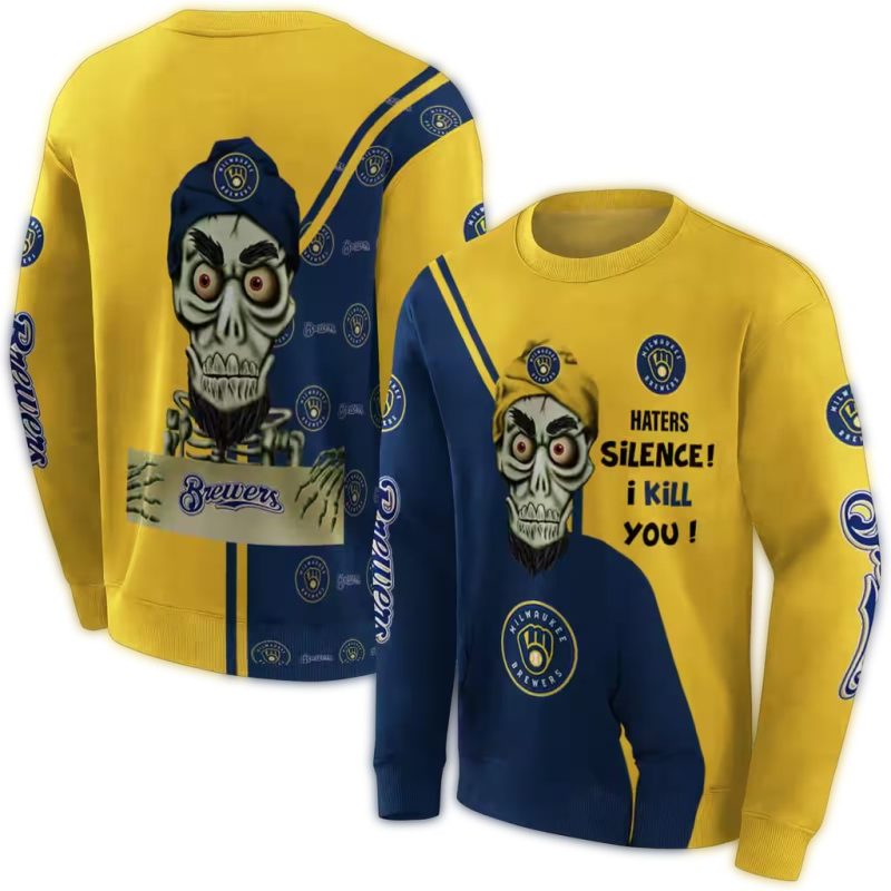 Miwaukee Brewers Achmed Skull AOP Sweatshirt 1