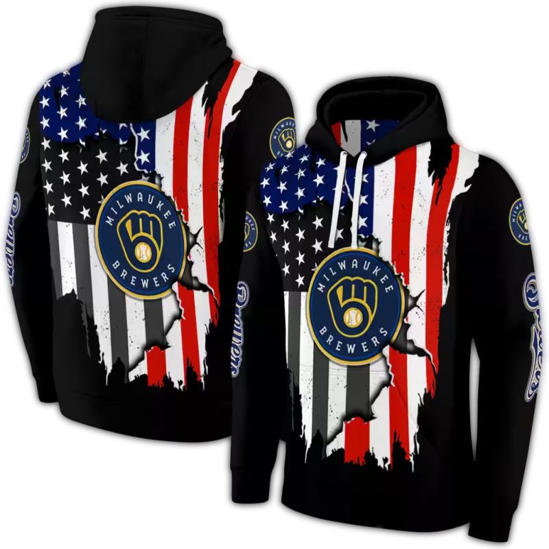 Miwaukee Brewers American Pride AOP Hoodie 1