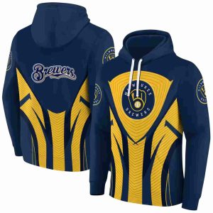 Milwaukee Brewers Concentric Lines All Over Print Hoodie